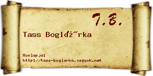 Tass Boglárka névjegykártya